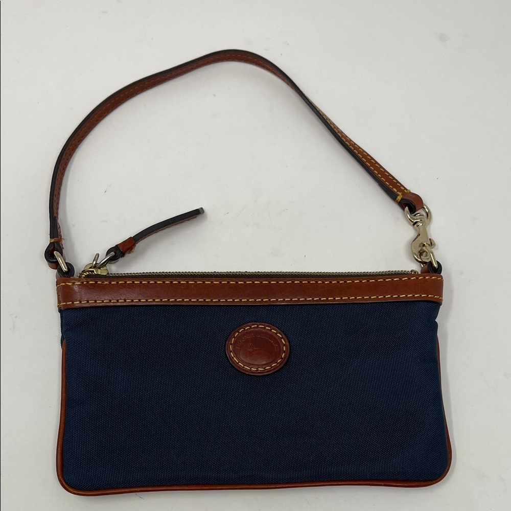 Dooney & Bourke Navy and Brown Wristlet